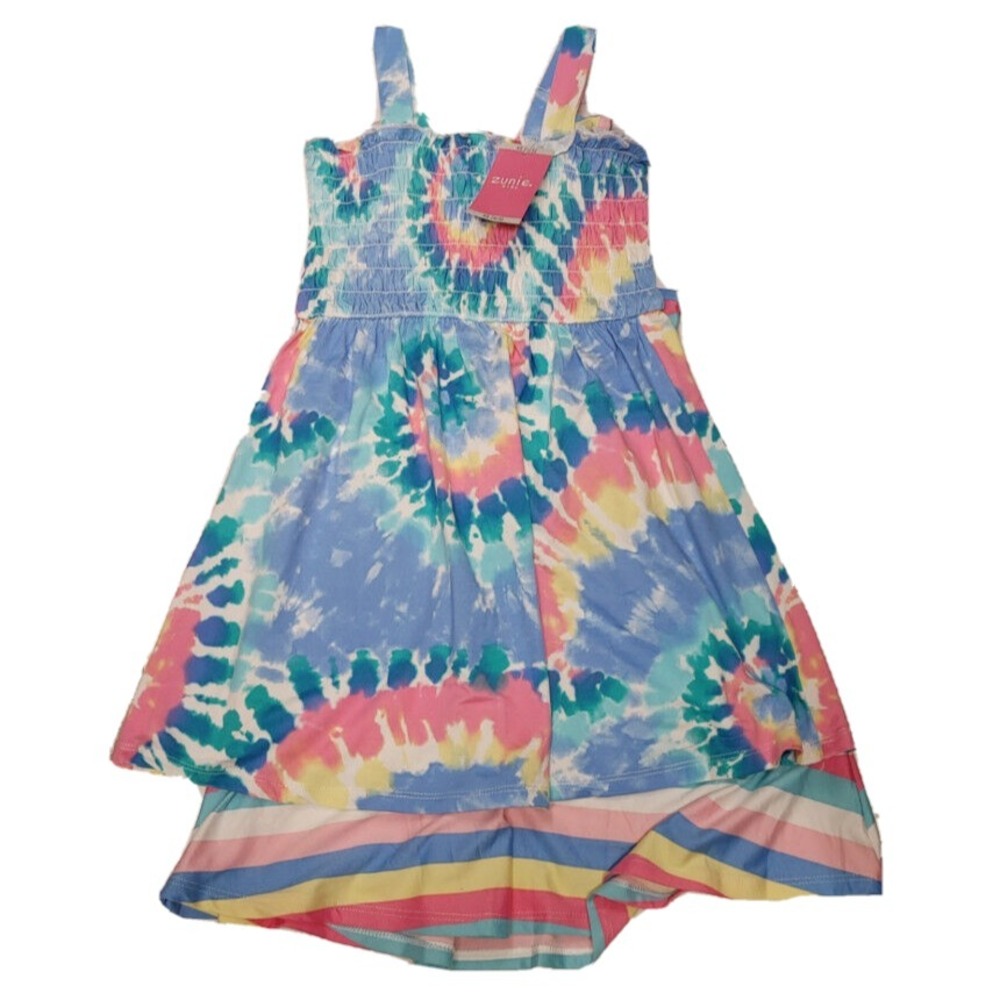 NWT Girls ZUNIE Tie/Dye Rainbow 2 Pk Dresses Size 6/6X Small